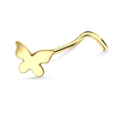 Big Butterfly Silver Curved Nose Stud NSKB-130F